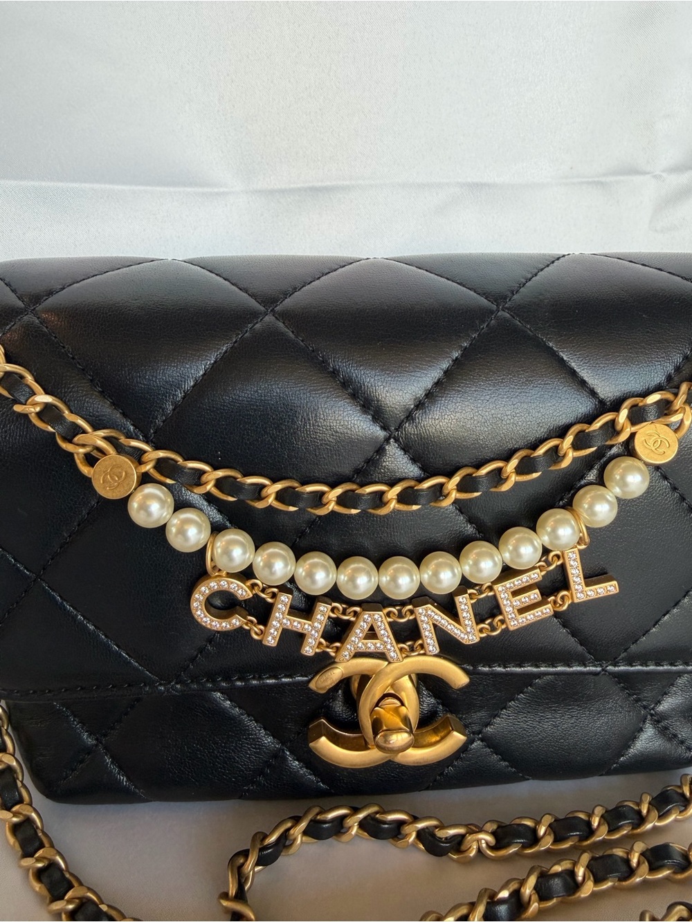CHANEL 24A Black Lambskin Mini Flap Chanel CC Turnlock Full Set Microchipped - Picture 3 of 16